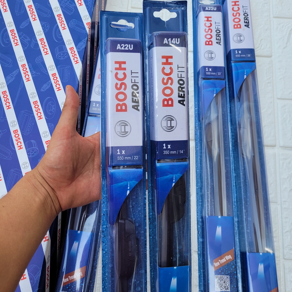 Gạt mưa ô tô không xương silicon Bosch Aerofit chính hãng cao cấp cho các dòng xe (giá 1 cái)