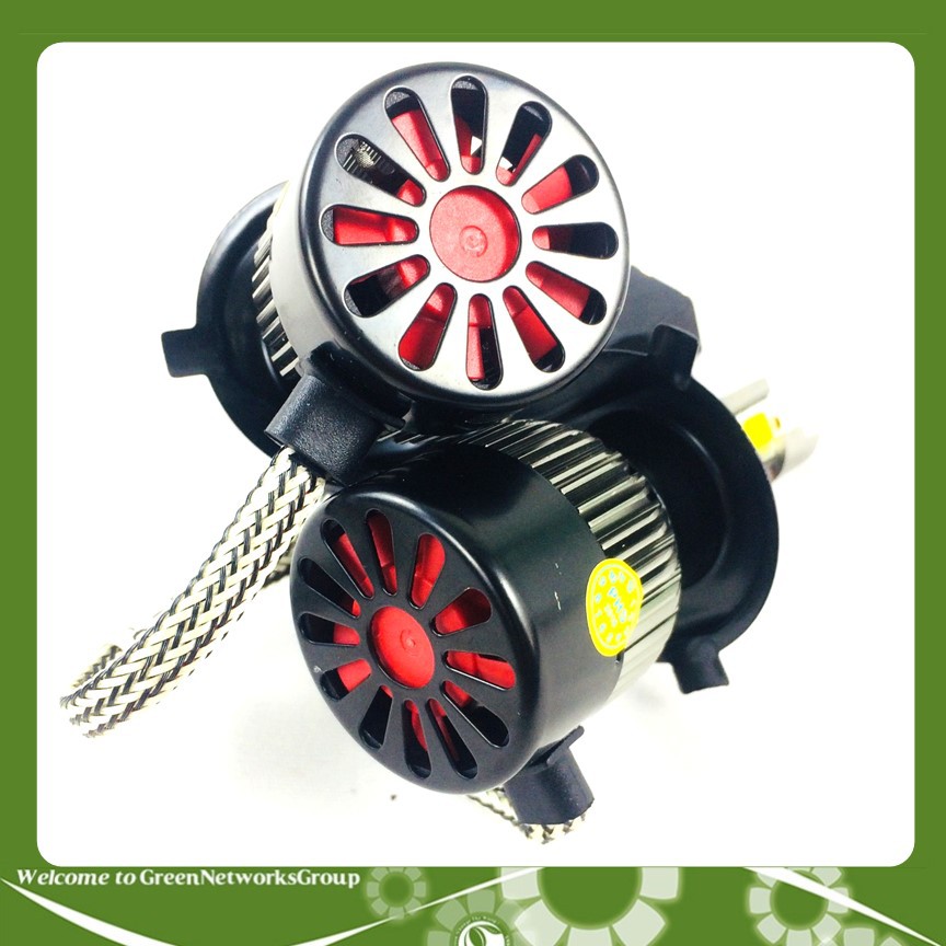 Bộ đèn led C6 chân H4 2 tim dành cho xe Ô tô GreennNetworks ( đỏ đen)