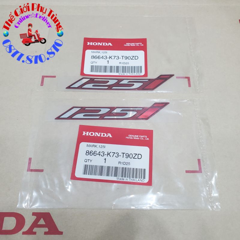 Cặp Tem Chữ 125i cho xe Wave 125i, Fu Led Zin Thái Lan