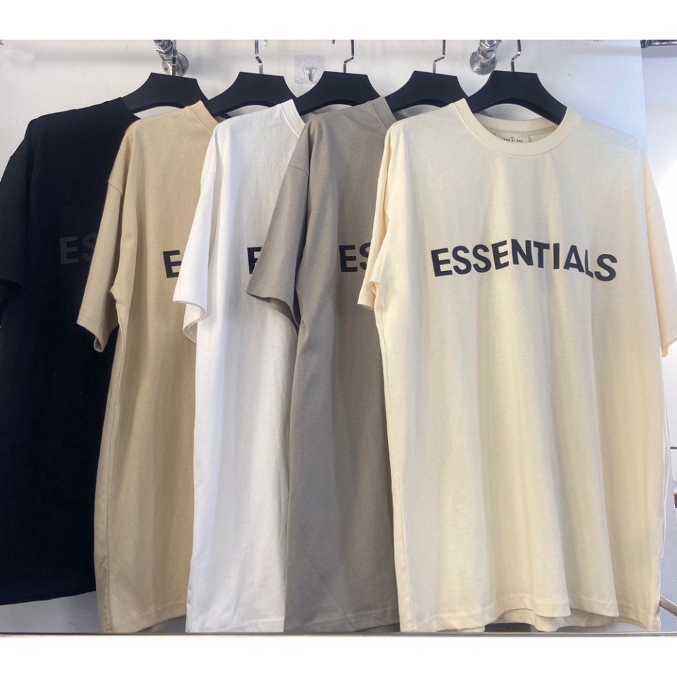 áo thun tay lỡ phom rộng in hình nổi ESSENTIALS TRẺ TRUNG NĂNG ĐỘNG GIẢI NHIỆT unisex from từ 40-60kg CHẤT COTTON