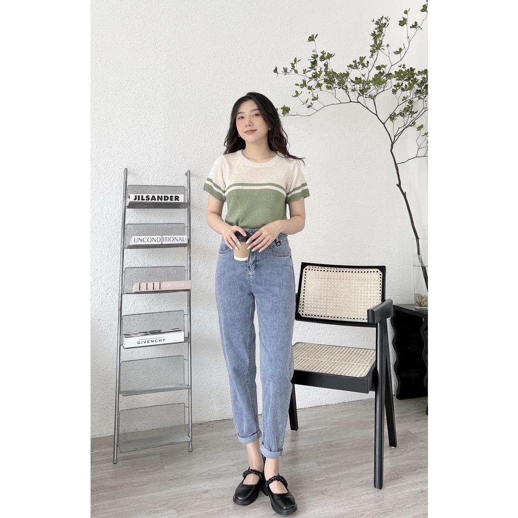 QUẦN BÒ TRƠN BAGGY XANH NHẠT 8007