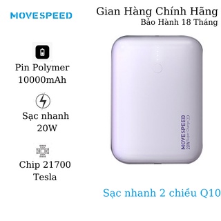 Sạc dự phòng Mini Q10 MOVESPEED 10000MAH sạc nhanh 2 chiều Type C công suất 20W dành cho Iphone, Samsung, Huw thumbnail