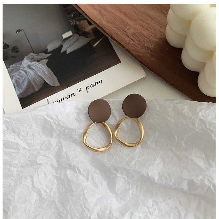 Khuyên tai mạ vàng thiết kế đơn giản thời trang cho nữ