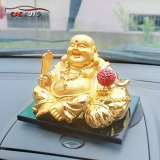 Tượng phật di lặc để taplo, bàn làm việc chạy năng lượng mặt trời