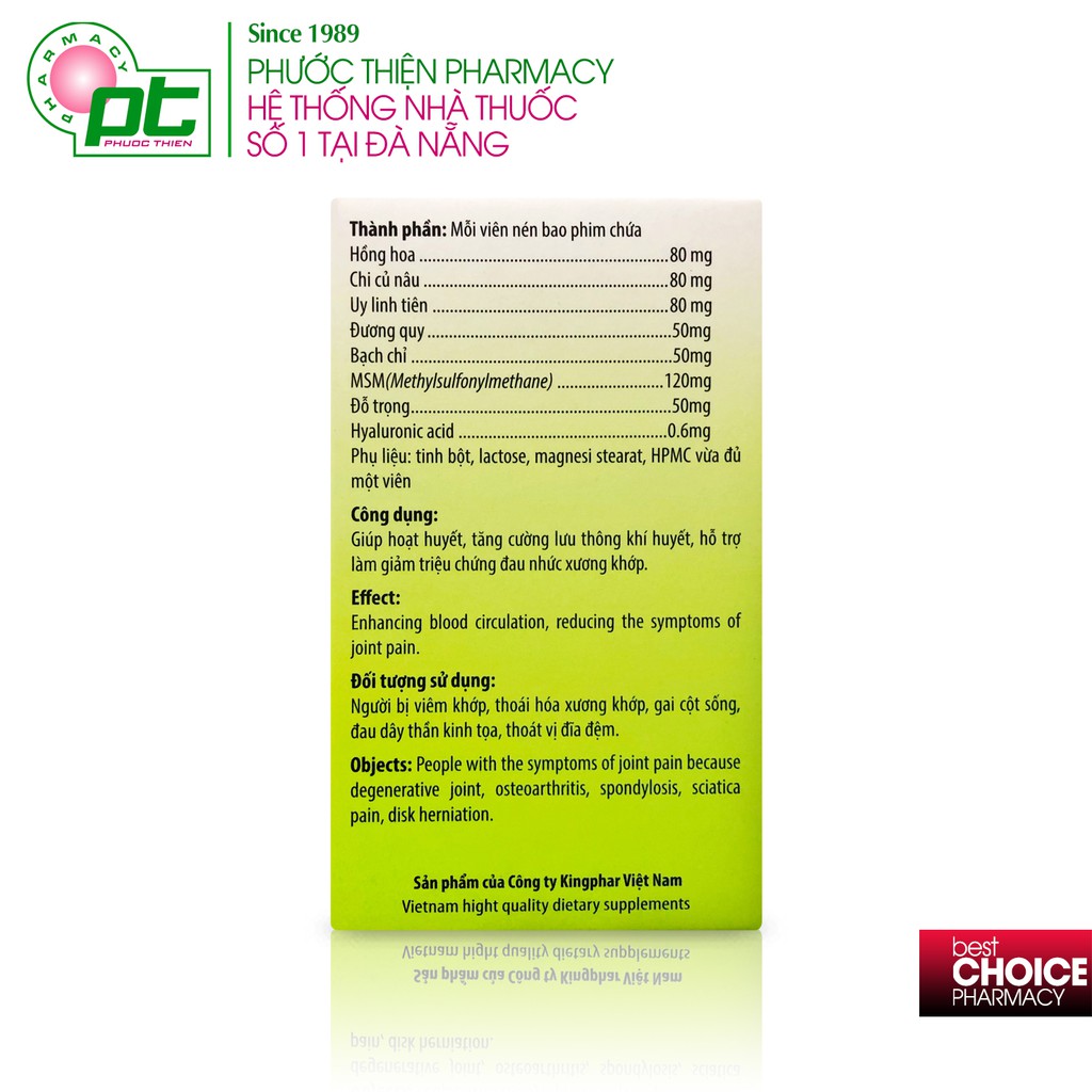 Viên Uống Gai Xương Kingphar Mạnh Gân Cốt Lọ 40 Viên hỗ trợ đau nhức xương khớp