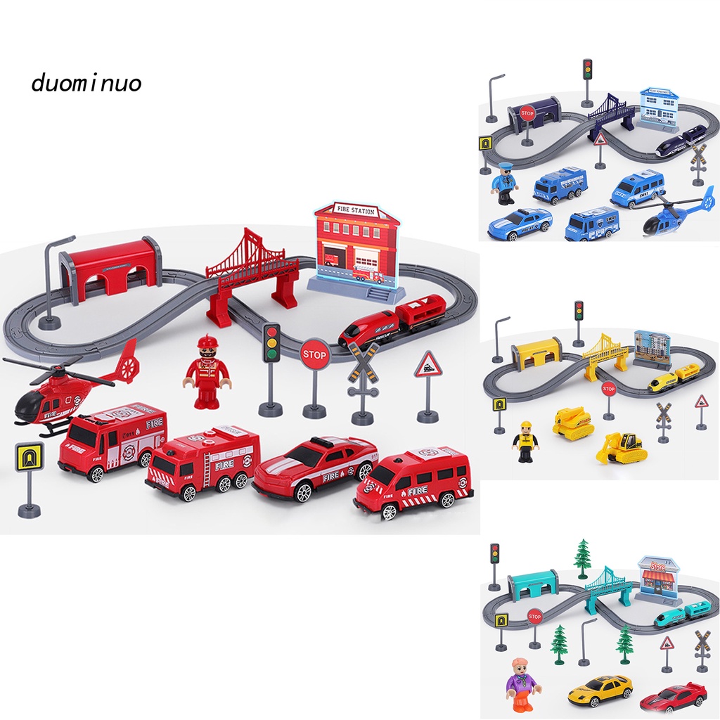 do 1 Set DIY Assembled Car Three-dimensional Fall-resistant Parent-child Interaction Simulation Subway Toy for Gifts