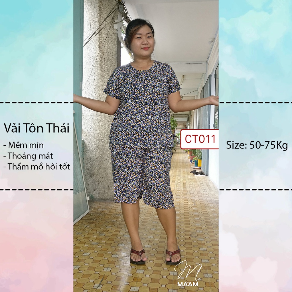 Đồ ngủ đồ mặc nhà size đại vải tôn thoáng mát, đồ ngủ bigsize từ 60 - 80kg mặc thoải mái