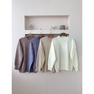 HÀNG SẴN_Áo Len Cashmere Cổ Tròn Basic Dáng Rộng
