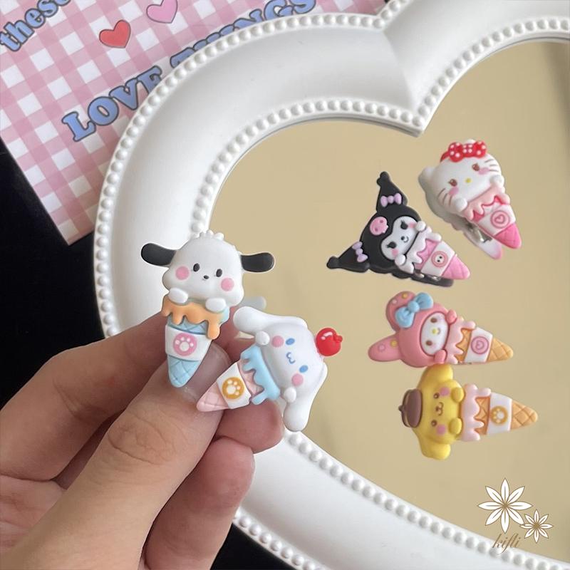 Kẹp Tóc Sanrio Hình Kem Ốc Quế Mini Dễ Thương Cho Bé Gái