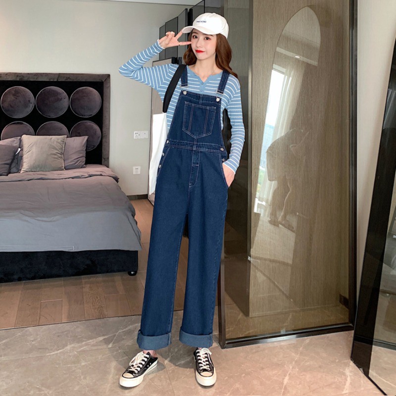 Quần dài yếm jean trơn phối túi hộp lớn - yếm bò ulzzang phong cách Hàn quốc - Hot trend | BigBuy360 - bigbuy360.vn