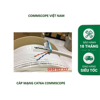Cáp mạng cat6a "commscope" 884024508/10 cs44z1, category 6a cable, 4 pair, 23 awg, f/utp, lszh, 305m, reel, white