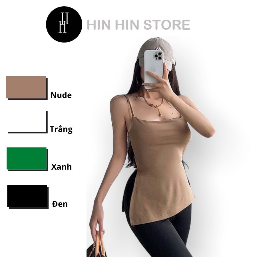 Áo croptop hai dây vạt xéo cúp ngực có mút HAC135 Hỉn Hỉn Store