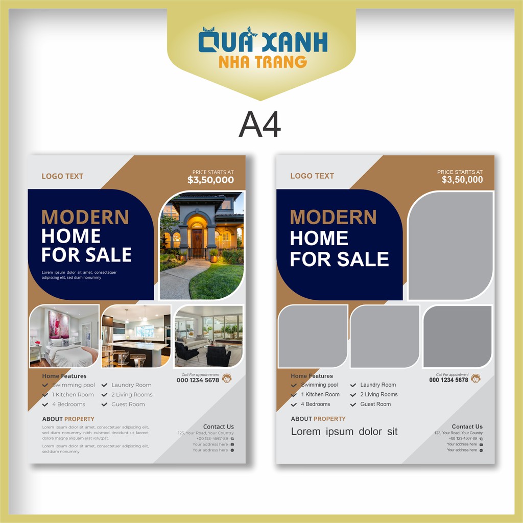 10 Tờ rơi Giấy C180 A4 một mặt Shop Quảng cáo ( thay nội dung)