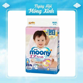 Tã quần/dán moony nhật khẩu nb90/s84/m64/m58/l54/xl44