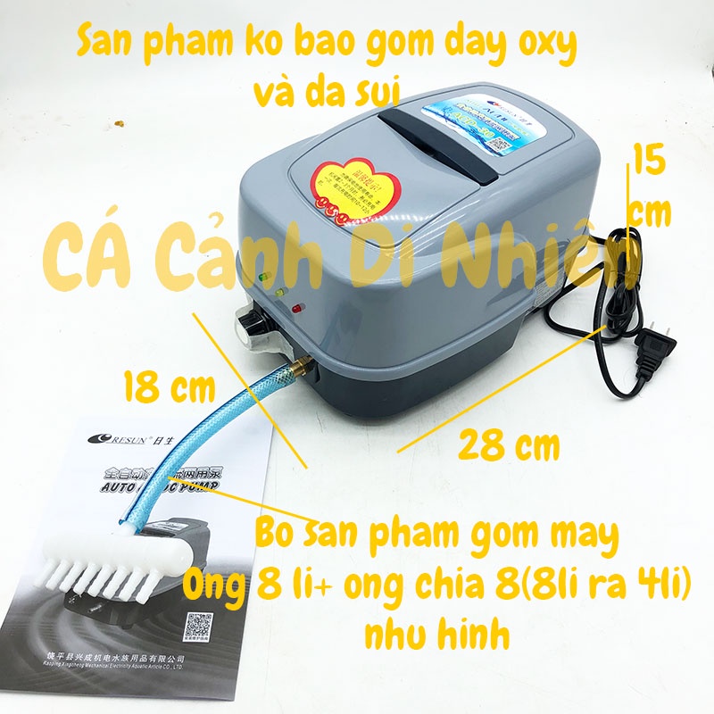 Máy Sủi Khí Oxy 8 Vòi Tích Điện Resun ACD-30 20W cho hồ cá Koi ACD 30