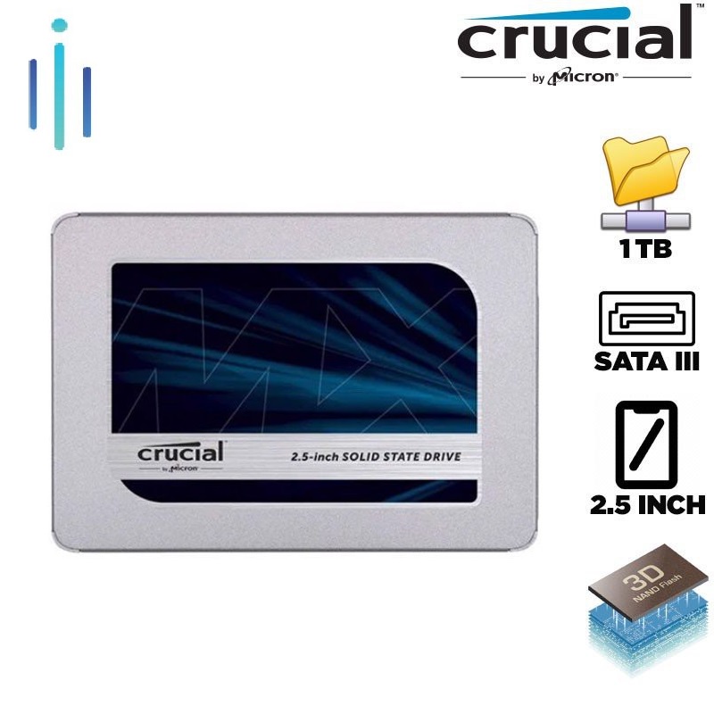 [Mã ELMALL1TR giảm 5% đơn 3TR] SSD Crucial MX500 1TB SATA III 2.5 inch