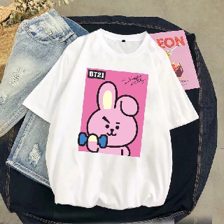 [FREESHIP] Áo thun BTS BT21 hình bé Chimmy Tata Mang và Cooky siu cute - áo thun ngắn tay form rộng