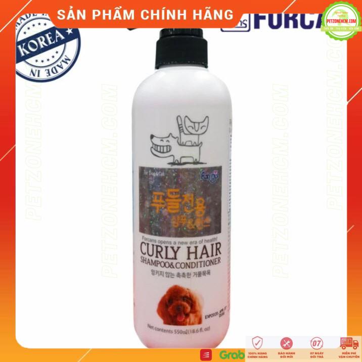 Sữa tắm cho chó lông xoăn 🐕‍🦺 FREESHIP 🐕‍🦺 Curly Hair Forcans 550ml Hàn Quốc | Dầu gội và xả dành cho chó lông xoăn