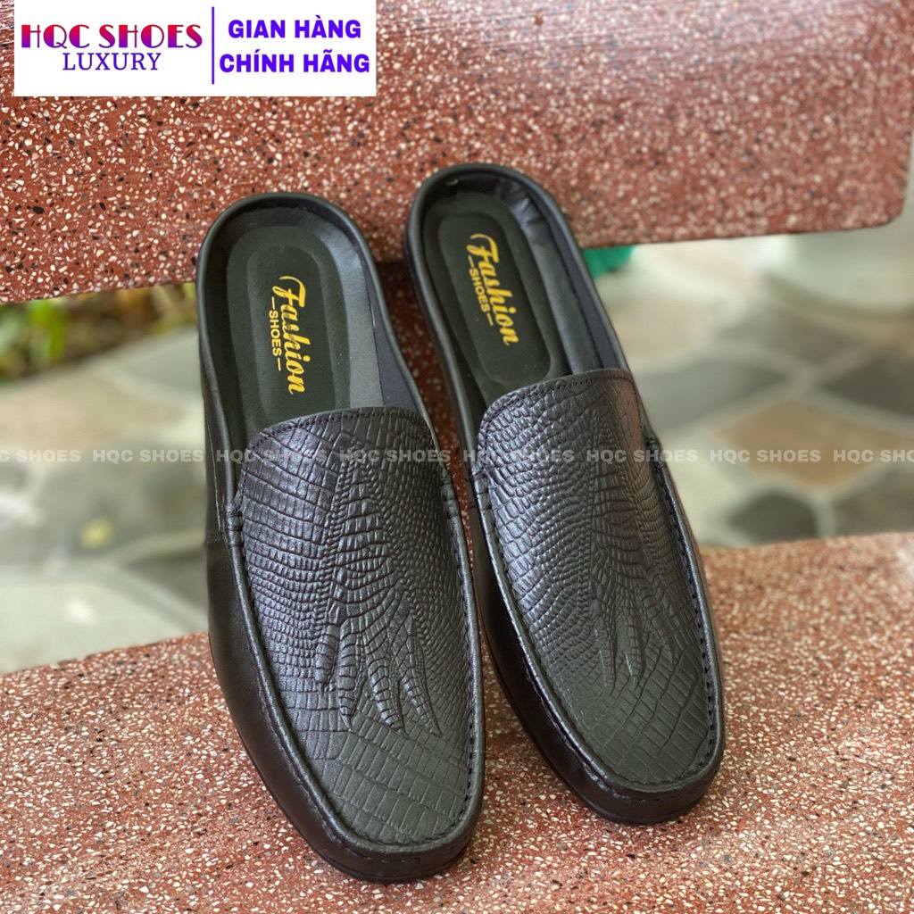 Giày sục nam công sở chất liệu da bò cao cấp phong cách trẻ trung năng động AQ8383