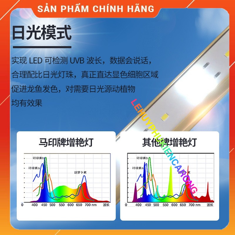 Đèn bể cá MAYIN Super Color Plus UVB UVA 2 chế độ chuyên dụng cho huyết long 92cm 112cm 142cm