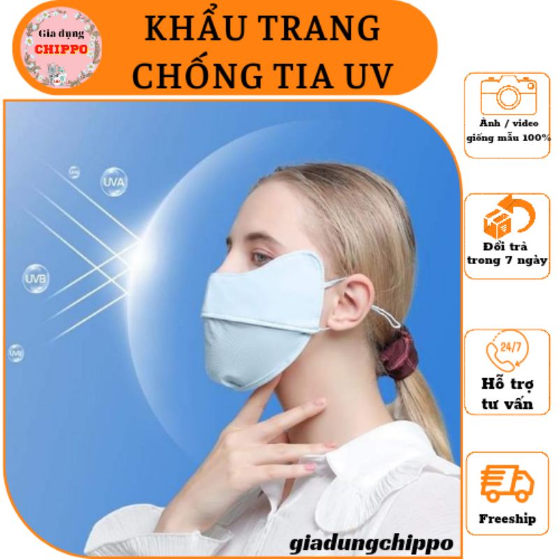 Combo 3 c Khẩu trang vải chống nắng chống tia uv , thoáng khí và bảo vệ mắt