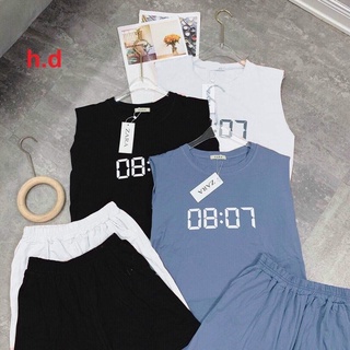bộ thun đùi 3 lỗ 8:07, bộ đùi tanktop + bra