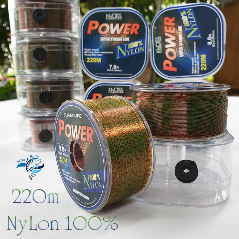 Cước câu cá tàng hình dây câu cá 100% Nylon Super power tải cá tốt dùng làm dây trục câu cá