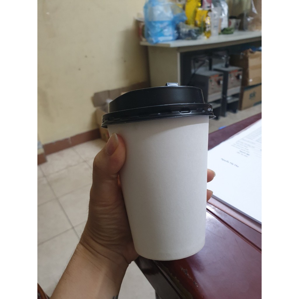 50 CÁI Cốc giấy giữ nhiệt có nắp 8OZ&amp;12OZ&amp;16OZ (250ml,350ml,500ml) BAO GỒM NẮP  (chỉ giao hỏa tốc)