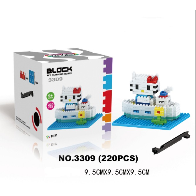 Bộ lắp ghép Kitty đi chơi tàu thủy màu trắng cực xinh