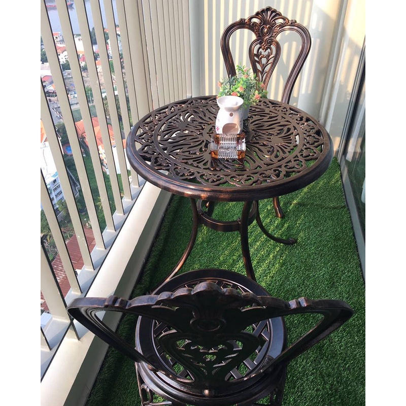 Bộ bàn ghế nhôm đúc 2 ghế 1 bàn