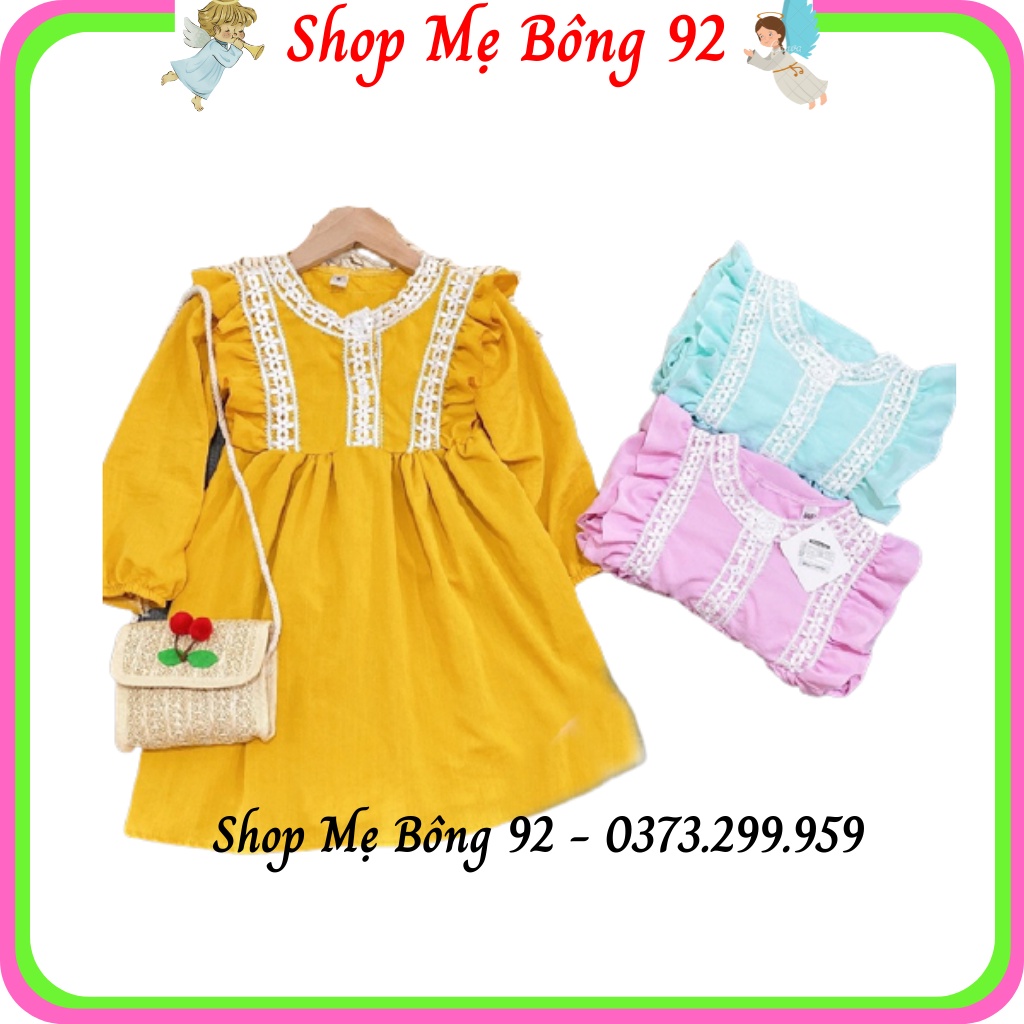Váy Đầm Thu Đông Dài Tay Cổ Riềm Bé Gái VB2282 - Shop Mẹ Bông 92