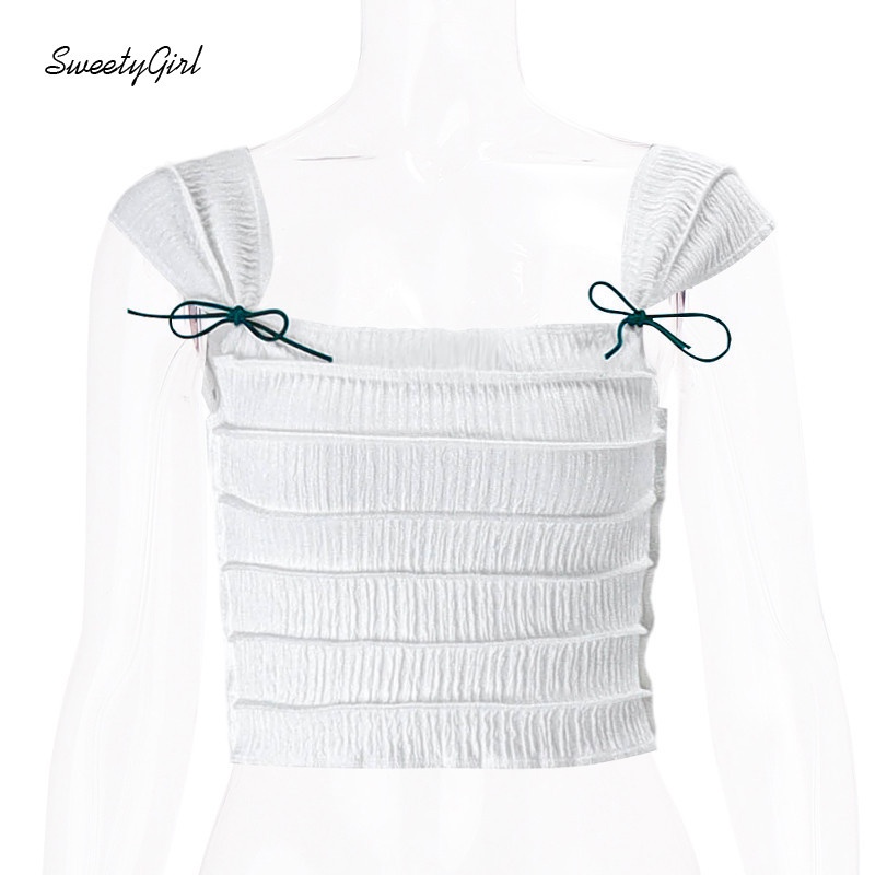 Áo Thun Tay Ngắn Cổ Vuông Màu Trơn Đính Nơ Thời Trang Dành Cho Nữ 2022