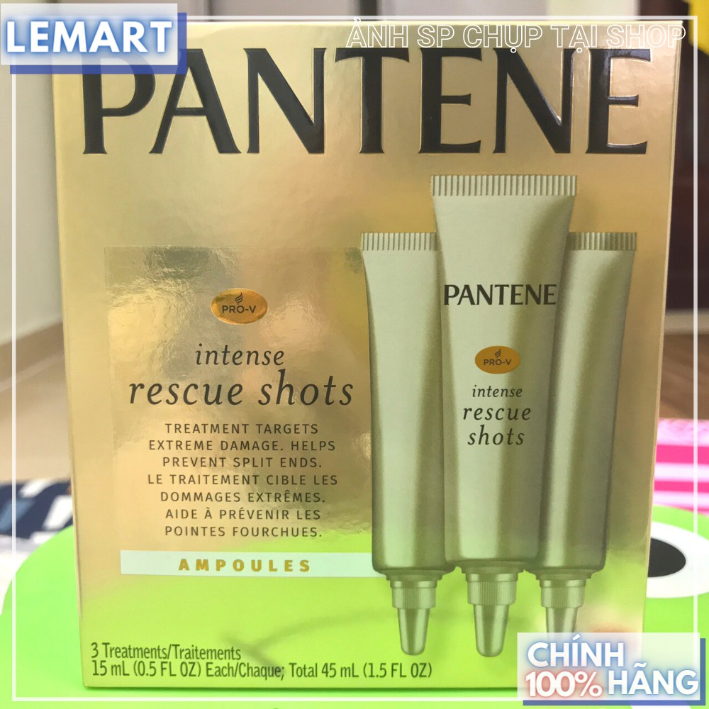 Tinh Chất Dưỡng Tóc Pantene Intense Rescue Shots Ampoules (Hộp 3ống) Phục hồi tóc hư tổn chuyên sâu