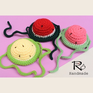 Mũ dưa hấu cho mèo, cún, mũ len Handmade ngộ nghĩnh[Hàng sẵn]