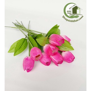 Cành hoa tulip màu hồng - Hoa giả cao cấp [ 1 cành ]