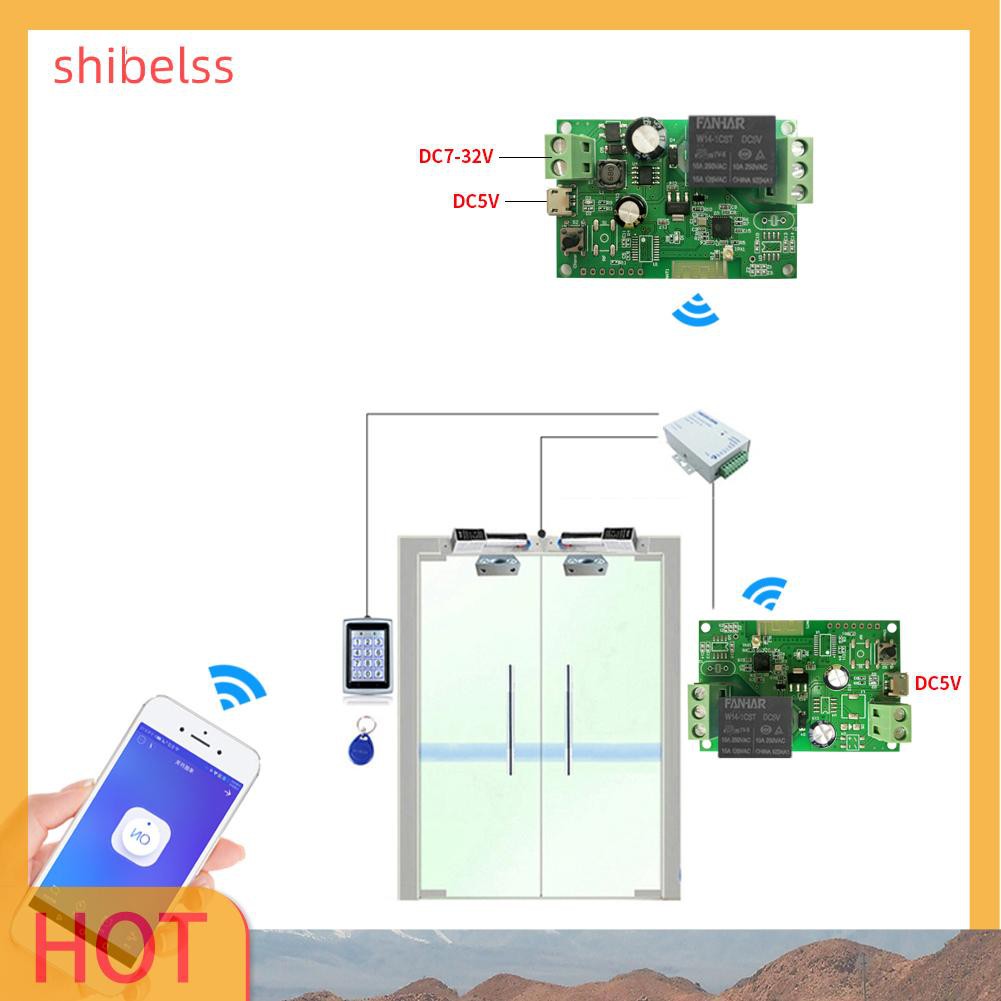 （ʚshibelss）SONOFF DC12V/5-32V Wireless WiFi Smart Switch Inching/Self-Locking Module