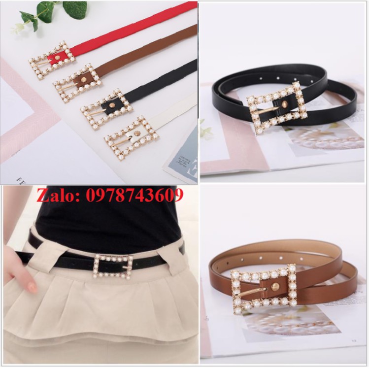 Đai lưng nịt đầm bản nhỏ mặt xinh xinh