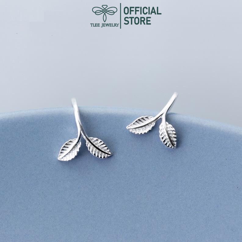 Khuyên tai bạc nữ TLEE lá ổi cá tính đơn giản TleeJewelry B0163