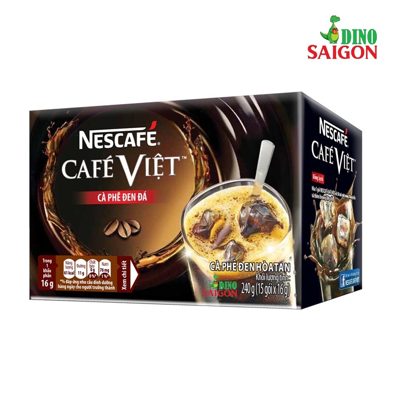 Combo 4 Hộp Cà Phê Hòa Tan NESCAFÉ Café Việt Đen Đá (Hộp 15 Gói x 16g)