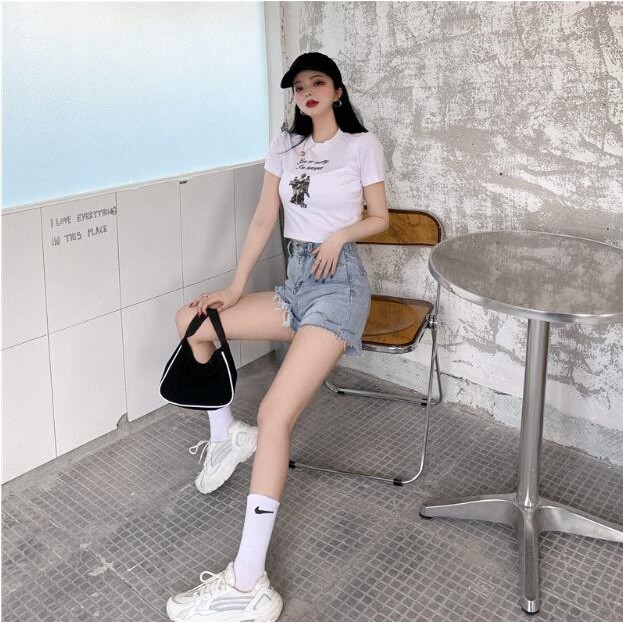 Crop Tops summer women chic printing korean fashion | BigBuy360 - bigbuy360.vn