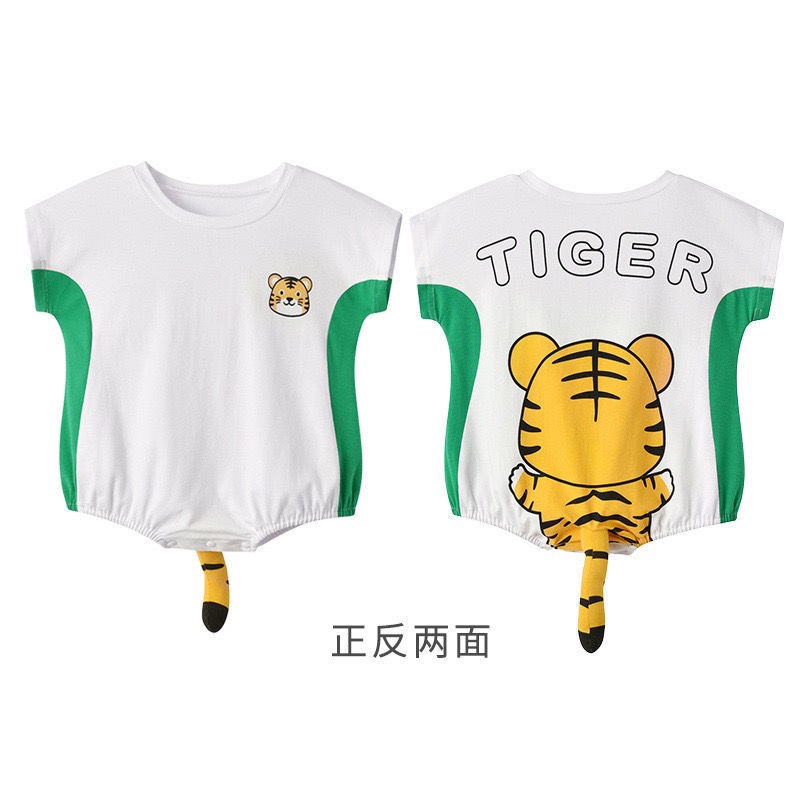 Body cộc tay kèm tất họa tiết hổ và khủng long cho bé trai bé gái hàng QCCC loại 1, bộ cho bé từ 6-13kg