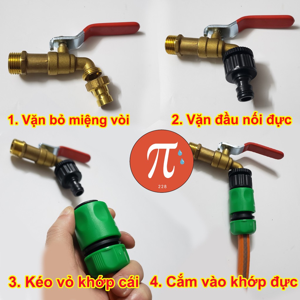 Đầu Nối Nhanh Dây Vòi Aquamate Dùng Cho Ống Mềm Phi 16 đến 21