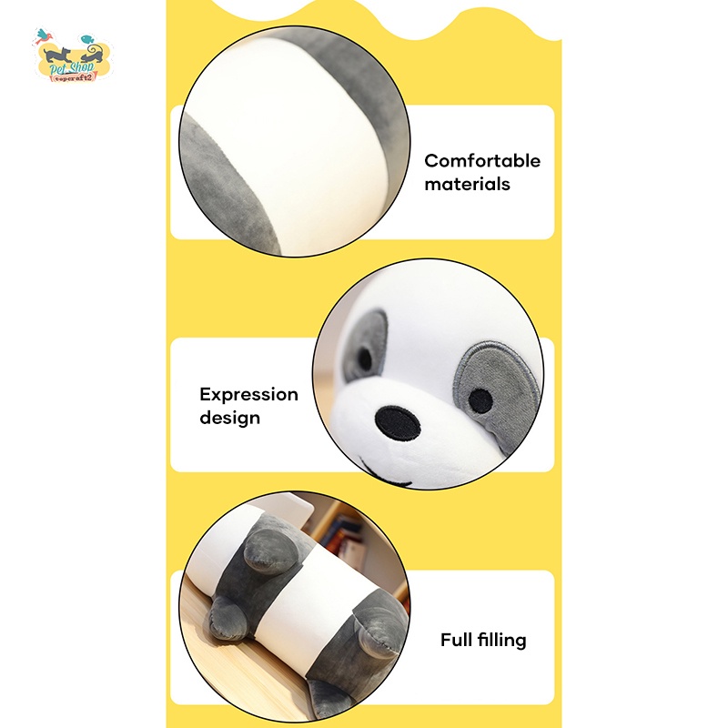 Gối nhồi bông hình gấu hoạt hình We Are Bears với hình chú Ice Bear/Grizzly/Panda tùy chọn vui nhộn cho bé