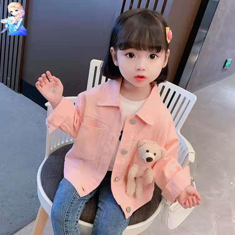 Áo Khoác Denim Thời Trang Xuân Thu Dành Cho Bé Gái Phong Cách Mới 2022