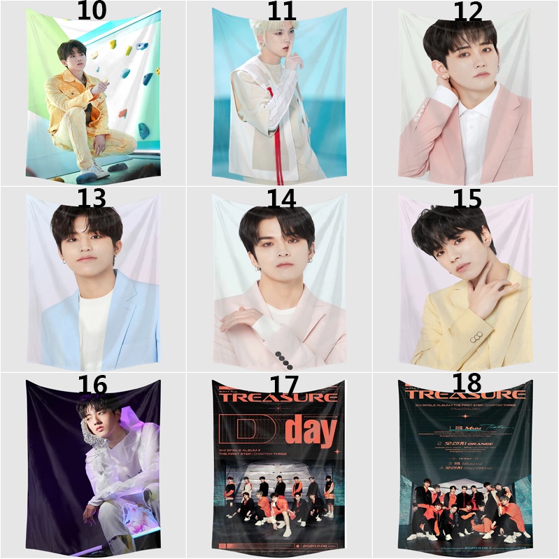 Thảm treo tường trang trí in hình nhóm nhạc TREASURE BOY độc đáo thời trang