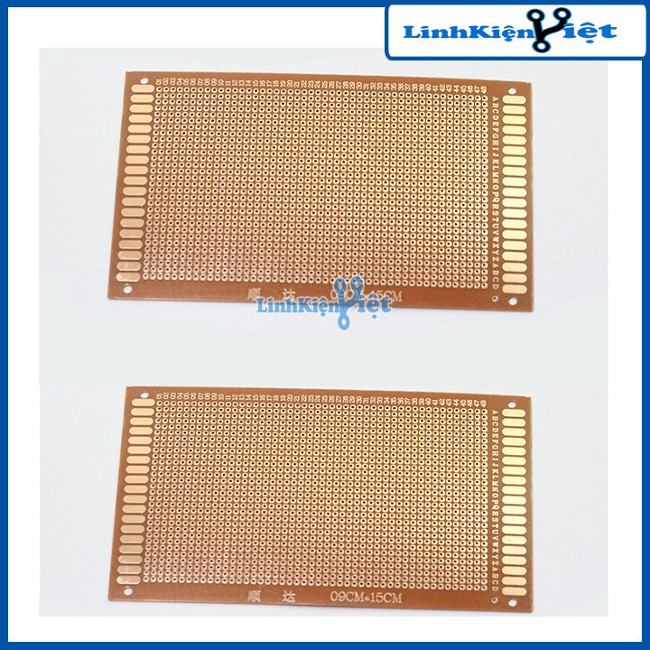 Phíp Đồng Lỗ - Bảng Mạch Đục Lỗ Sẵn PCB Nâu - Kích Thước 9x15cm