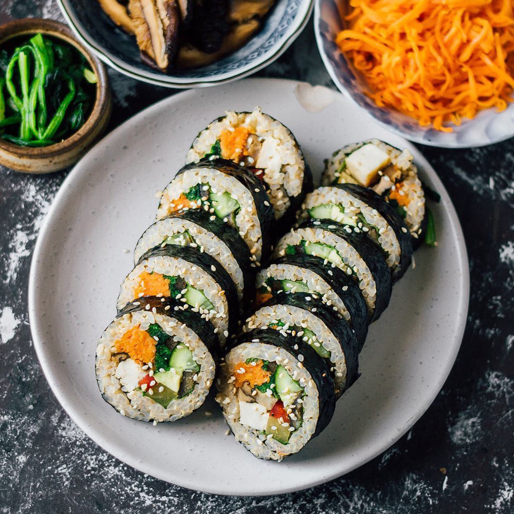 Rong biển cuộn cơm, Kimbap Hàn Quốc K-Food 10 lá kèm MÀNH TRE AnKanFood