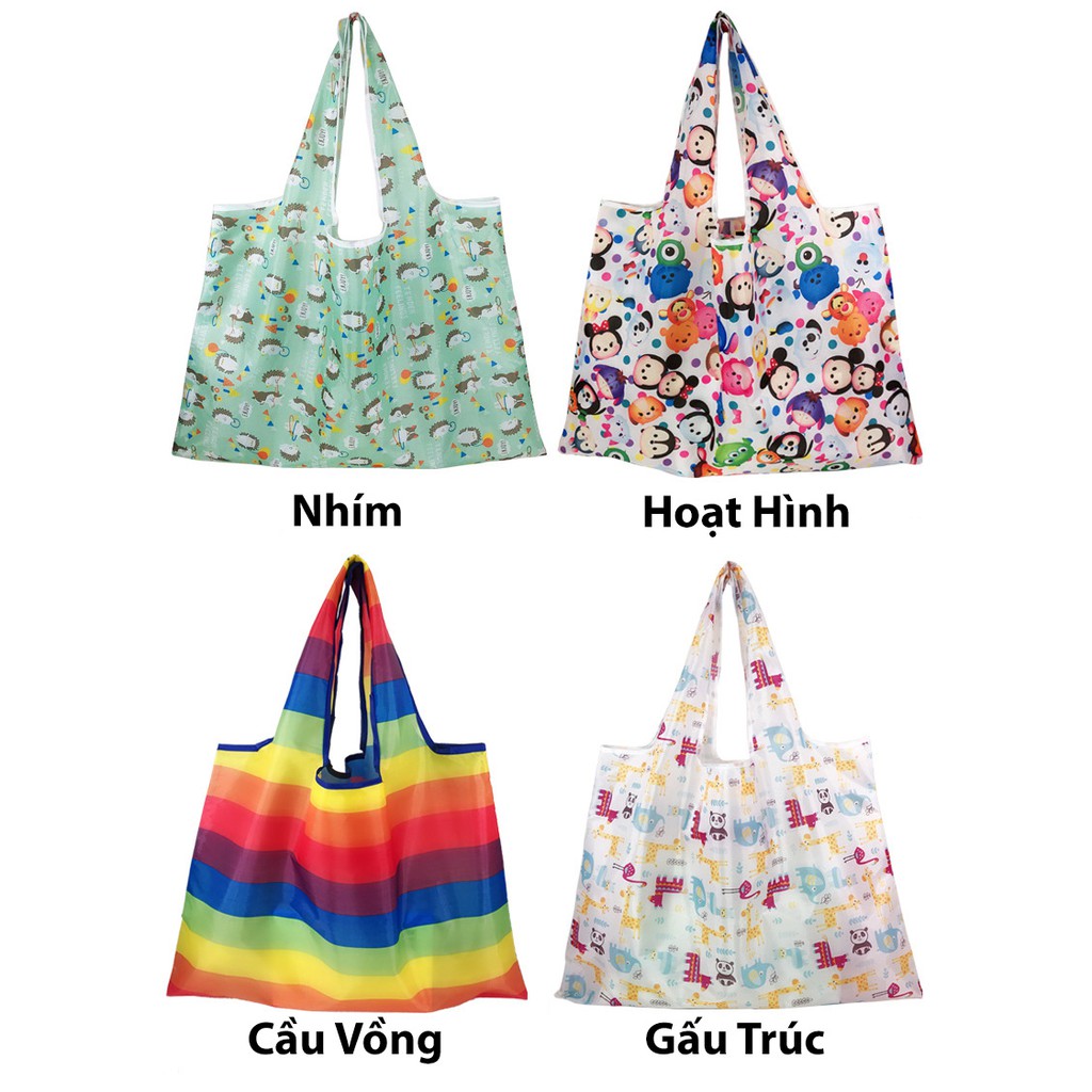 Túi Shopping Mua Sắm Cỡ Lớn Gập Gọn Tái Sử Dụng Nhiều Lần Phong Cách Hàn Quốc - Túi Đi Chợ Cute
