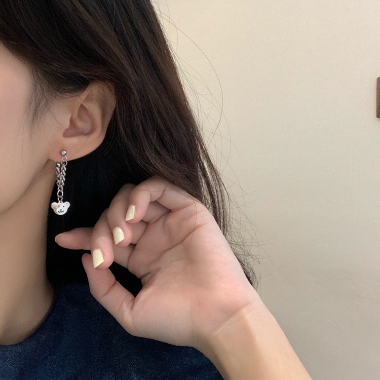 Khuyên Tai Dáng Dài Hình Gấu Dễ Thương Cho Nữ