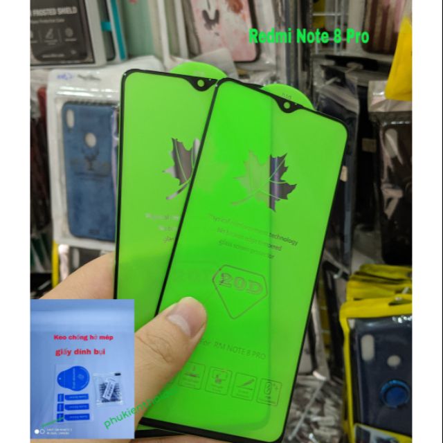 Kính cường lực Redmi Note 8 Pro 20D Full màn full keo viền mỏng ( tặng keo mép )